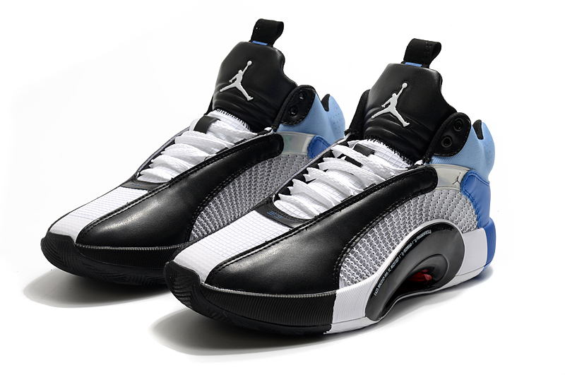 2020 Jordan 35 Black White Blue - Click Image to Close